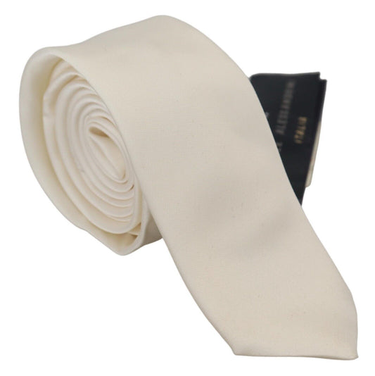 Daniele Alessandrini al largo della cravatta per accessori regolabili per uomini di seta bianca