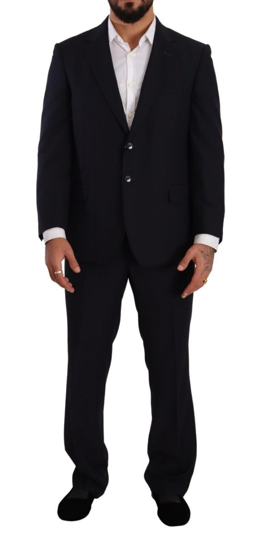 Domenico Tagliente Blue Polyester Suit Formal à poitrine unique