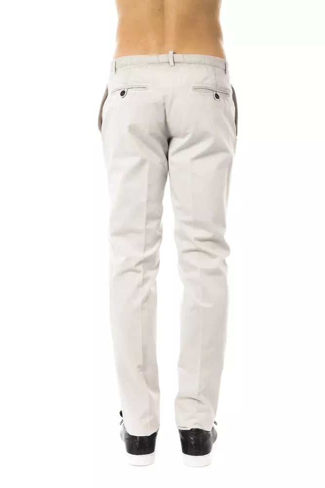 Uominitaliani Grey Cotton Jeans & Pant