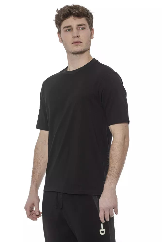 T-shirt en coton noir tond
