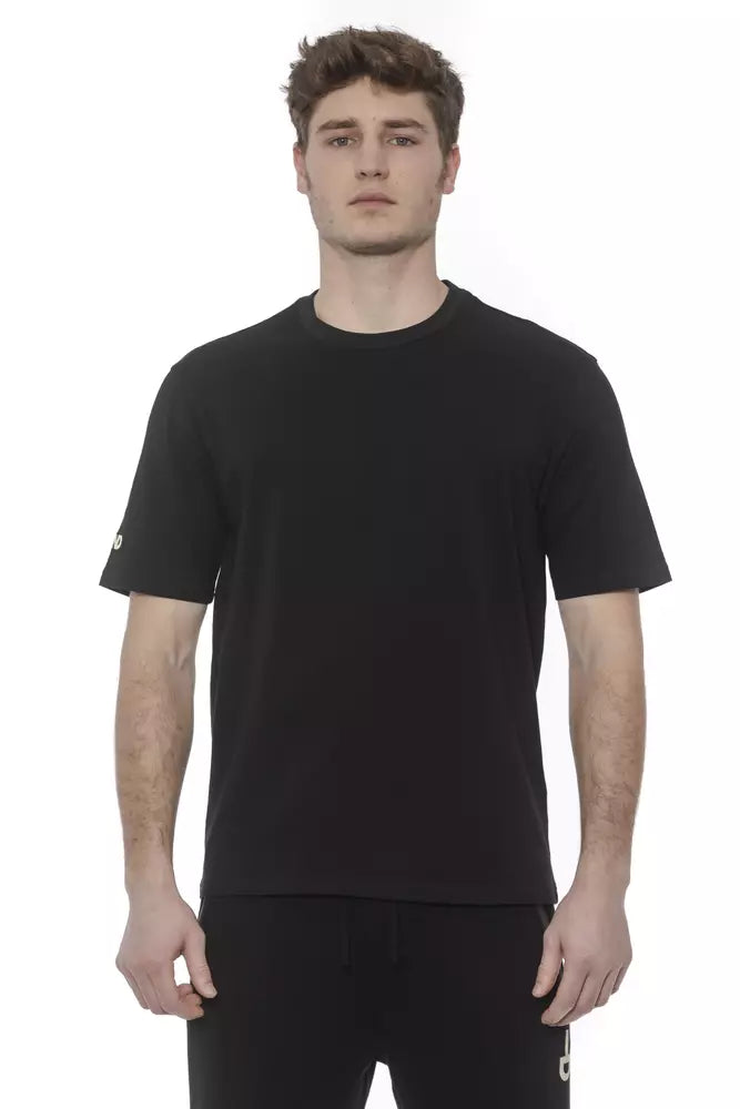 T-shirt en coton noir tond