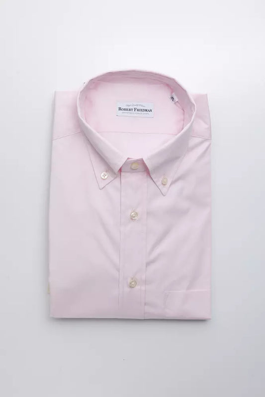 Camicia di cotone rosa Robert Friedman