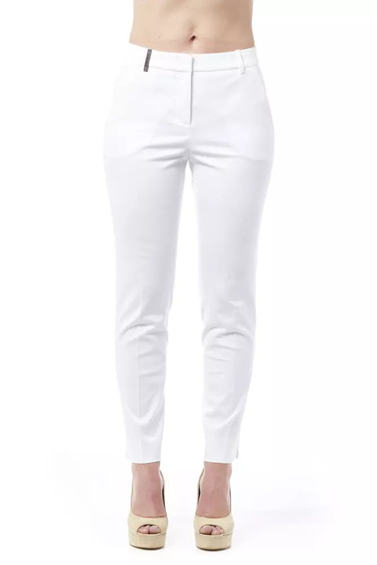 Peserico White Cotton Jeans & Hosen