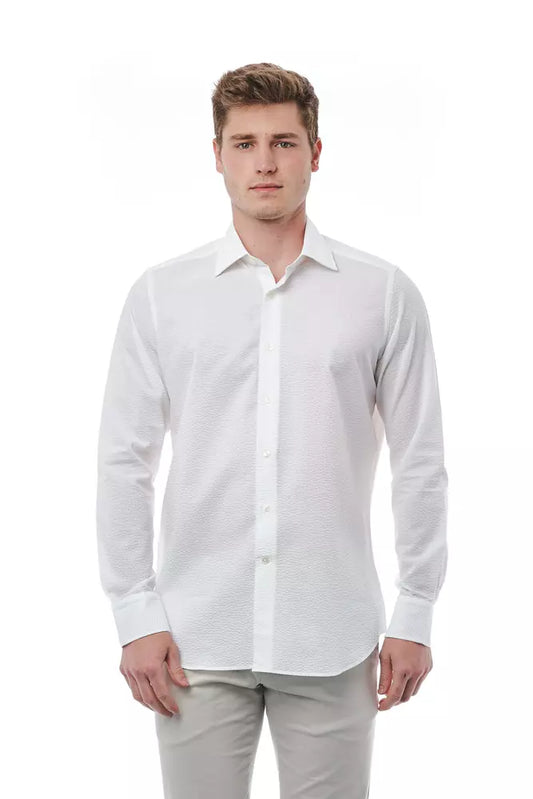 Camicia di cotone bianco Bagutta