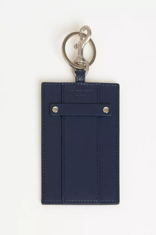 Porte-clés en cuir bleu Trussardi