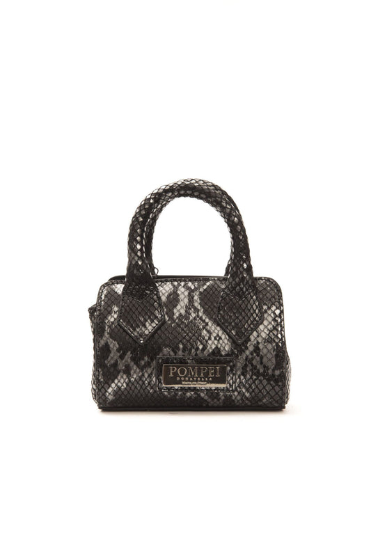 Pompei Donatella Grey Leder Mini Handtasche