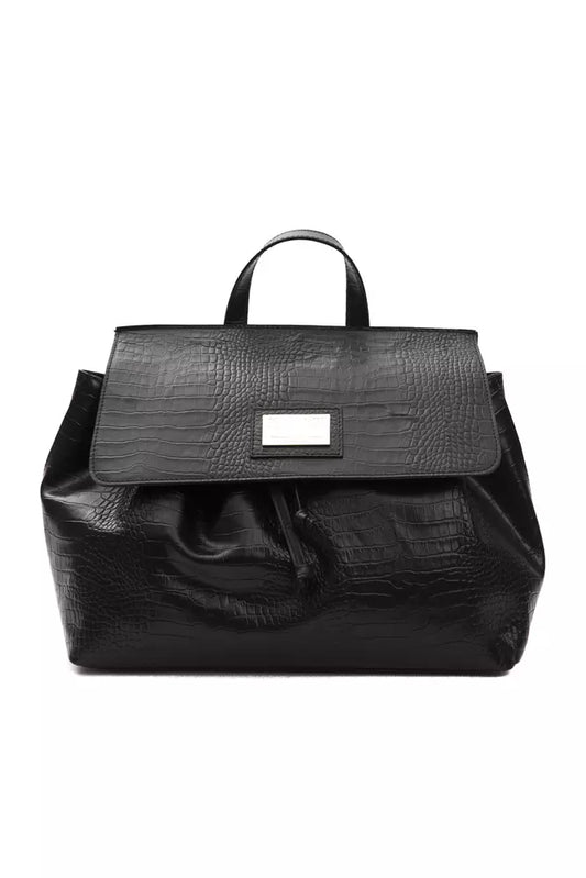 Pompei Donatella Black Leather Handsbag