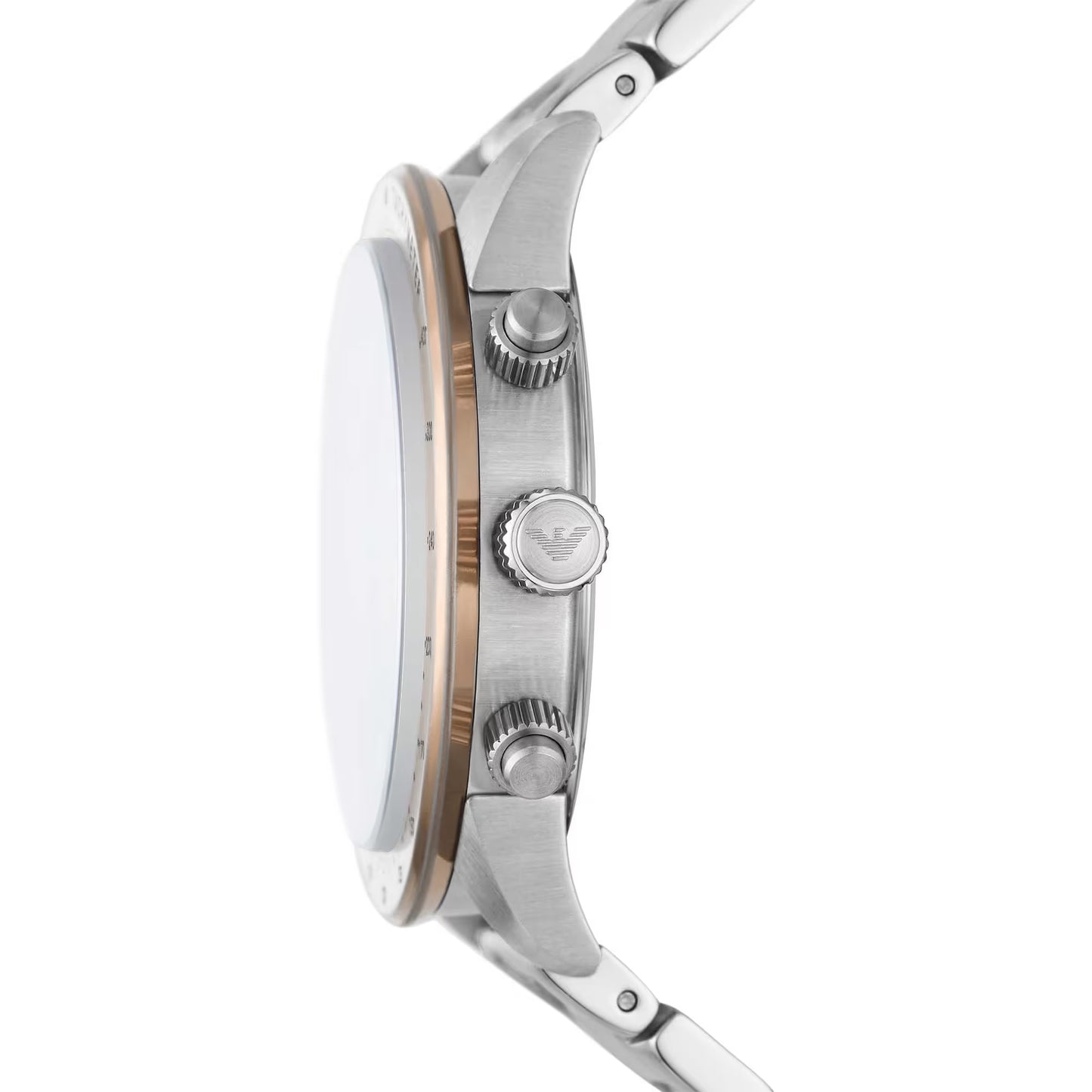 Emporio Armani Bronze et Silver Steel Chronograph Watch
